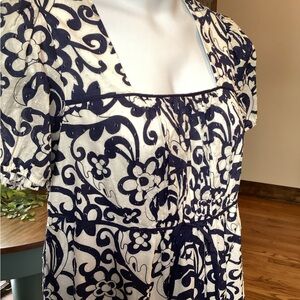 JTB Elegant Floral Navy and White Midi Dress LNWOT Size 18